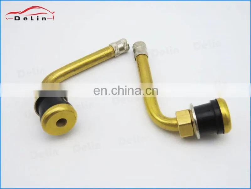 DeLin 90 Degree Tubeless Brass Truck Tire Valve Stems TR571C with 90 Degree Bend