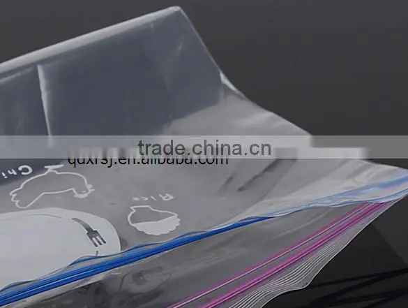 High qualiyt LDPE Saddle deli bag with bottom slider for packing food