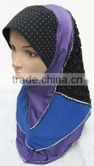 A559 Fashion modern HIGH QUALITY ISLAMIC HEADSCARF ONE PIECE flower LONG MUSLIM HIJAB