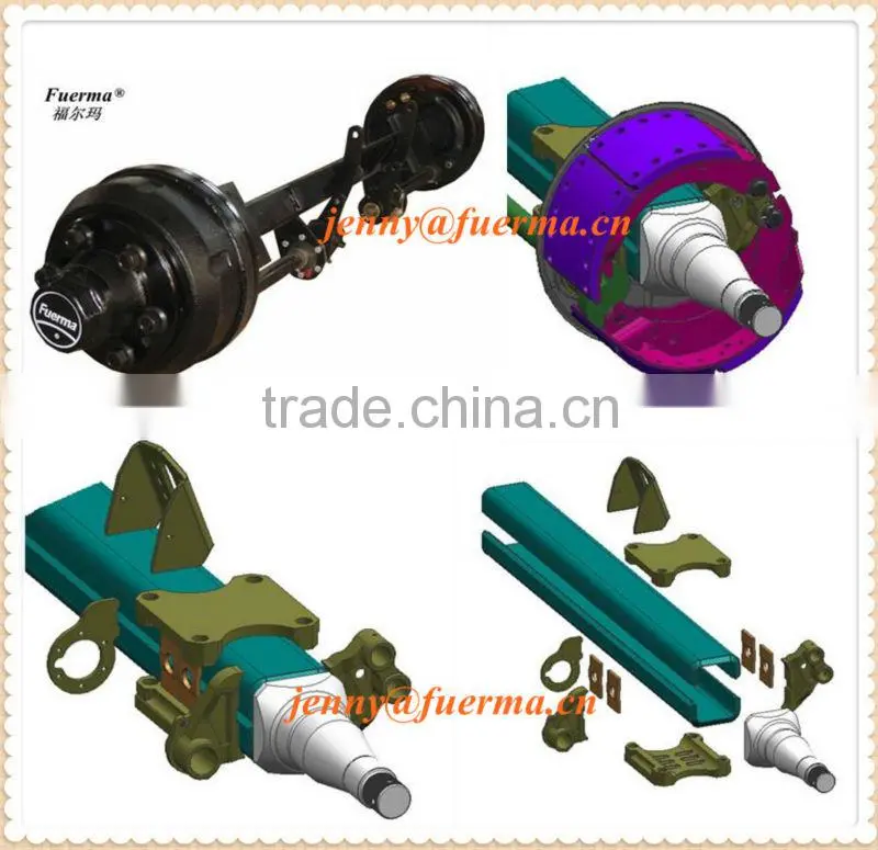 germany type trailer axle(10 hole axle,trailer axle,Germany axle)