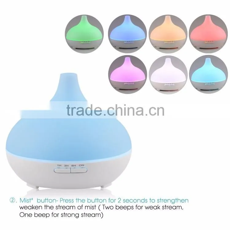 Air Purifier Humidifier Ultrasonic Aromatherapy Aroma Diffuser 4 Time Modes Setting 7 Changing LED Color