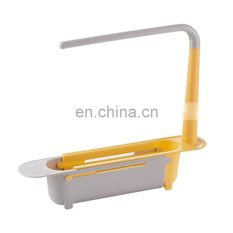 Telescopic Sink Shelf Kitchen Sink Organizer Soap Sponge Holder Towel Drain Rack Storage Basket Kitchen accessories gadget