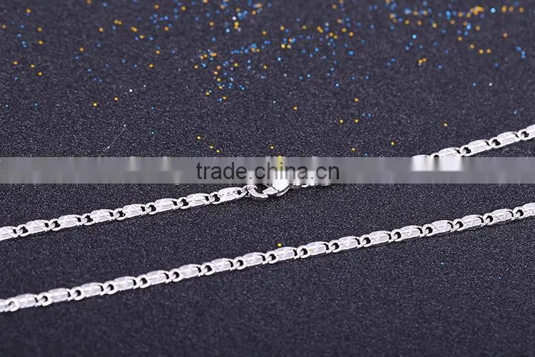 2015 funky chains rhodium plated brass diamond cut chain necklace jewellery