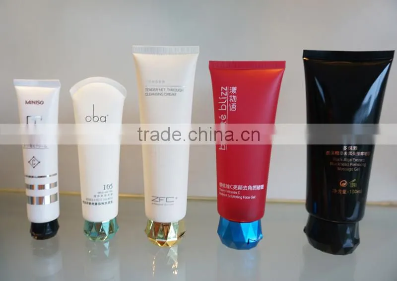 Diamond flip top cap with plastic tube for cosmetic packaging