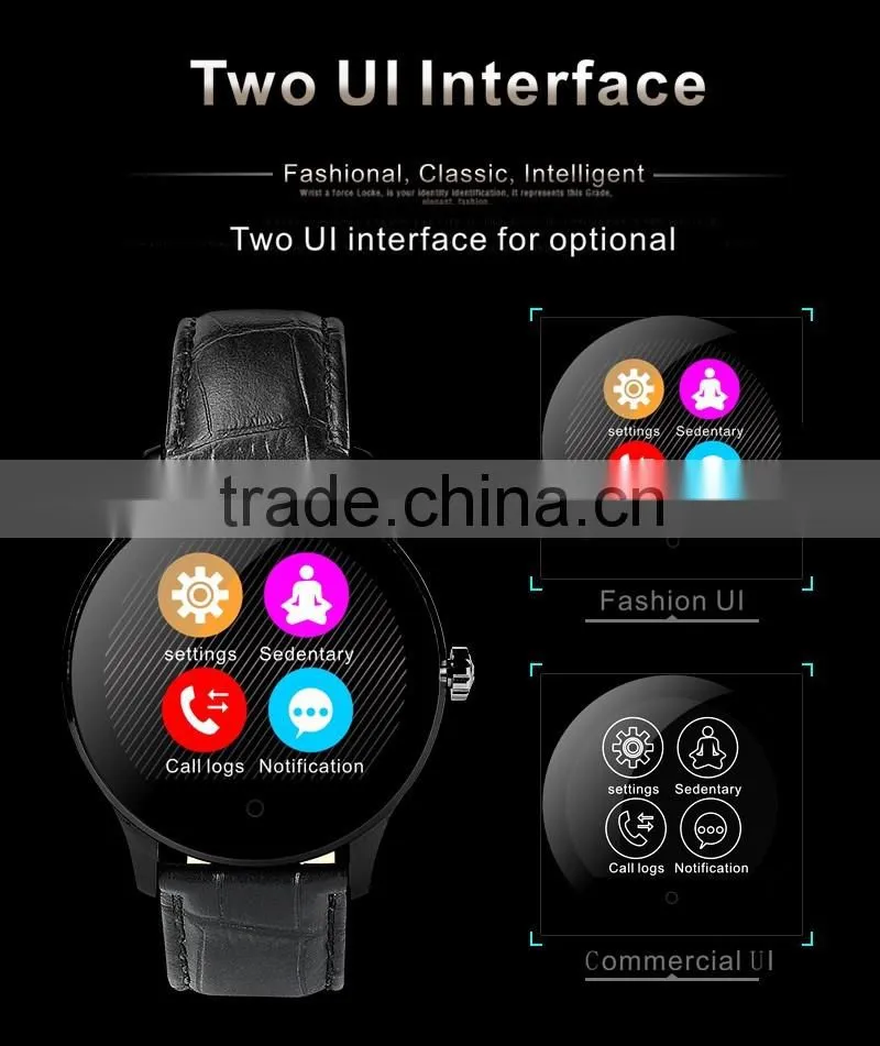 2016 New model touch screen smart watch for IOS can received messages form your mobile phone