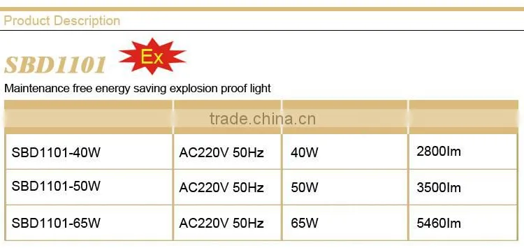 Maintence free energy saving explosion proof light