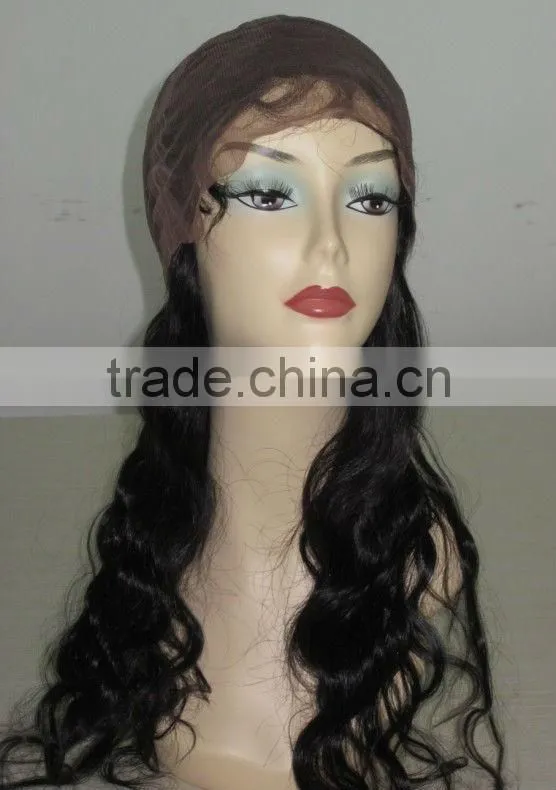 afro curly natural color 100% Remy Brazilian Human Hair Full Lace Wigs