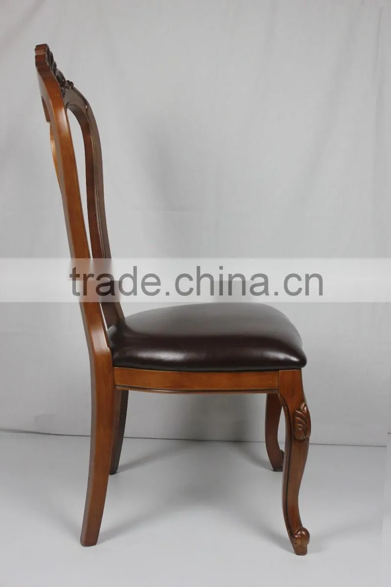 high back European French solid chinese back antique wooden carving dining chair for restaurant used dining chair