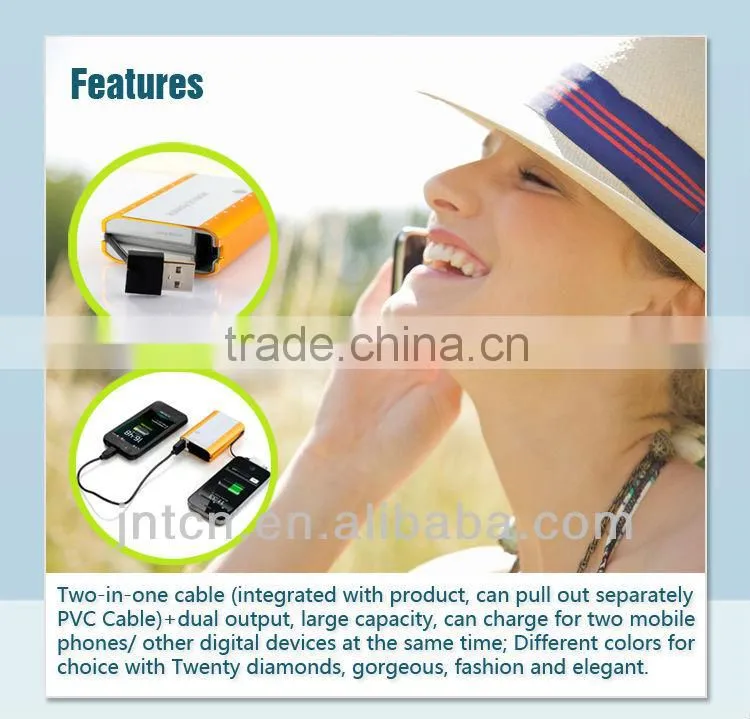 Dual output 5600mAh mobile phone charger