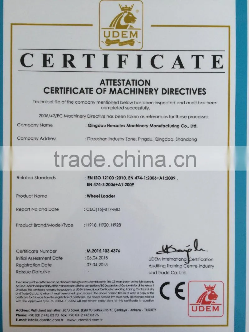 H928 small wheel loader with EURO3A XINCHAI engine