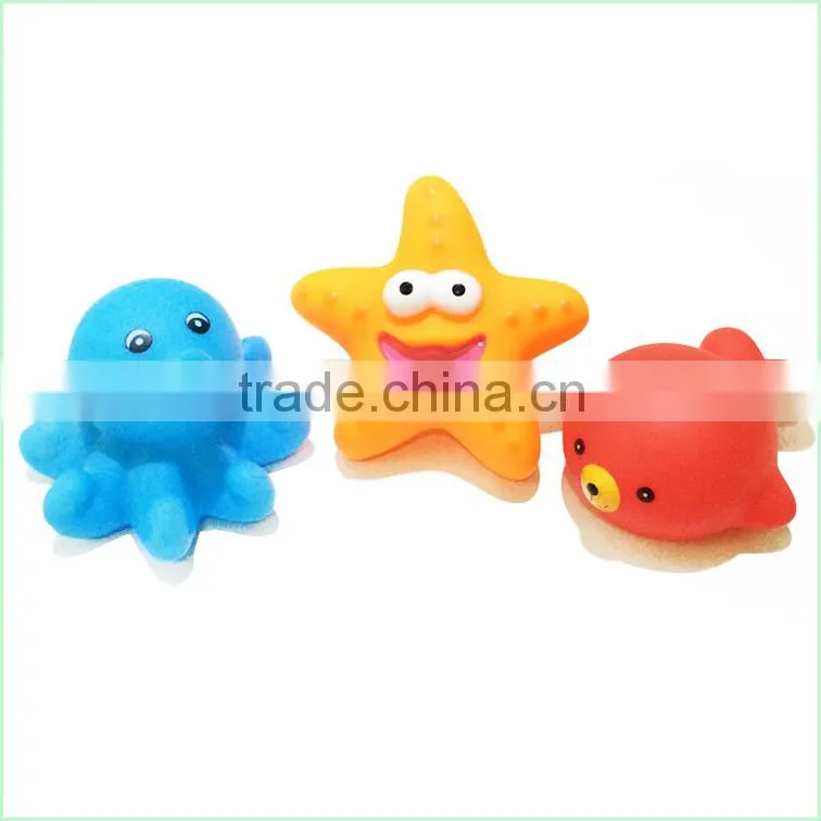 Plastic Marine Animals Bath Toys for Baby Squeezing Toys for Infants