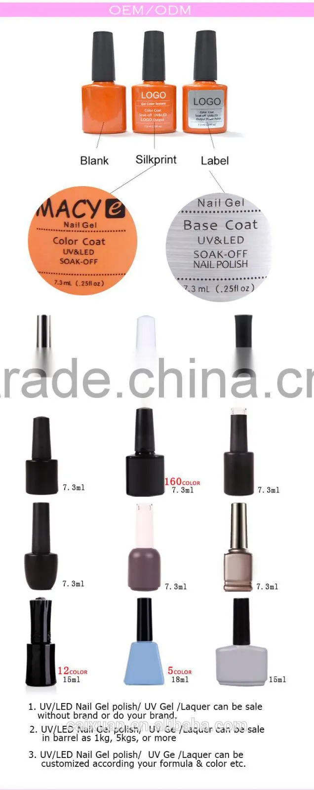 hot in usa 15 ml nail polish 177 color soak off nail art gel nail polish