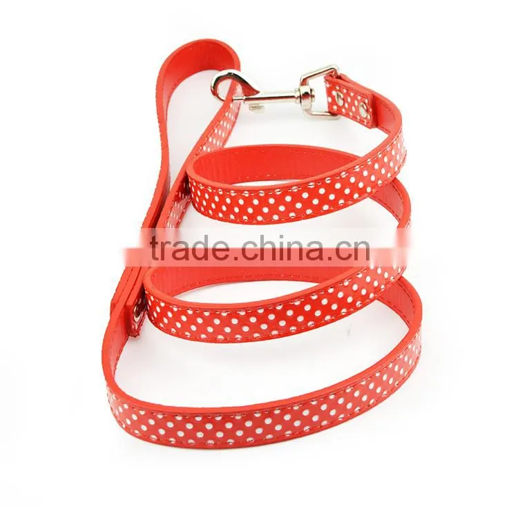 Chirstmas Gift Cute Polka Dot PU Leather Dog Leash