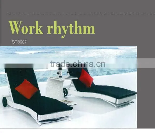 2014 Latest Design Rattan Outdoor Furniture Sun Bath Lounge Bed for foshan guangdong