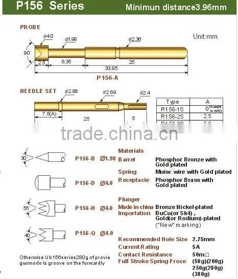 whole sale supplier usb ultrasound porbe for laptop spring loaded test pin pcb contact pin for pcb'a