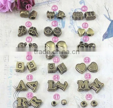 silver large hole beads