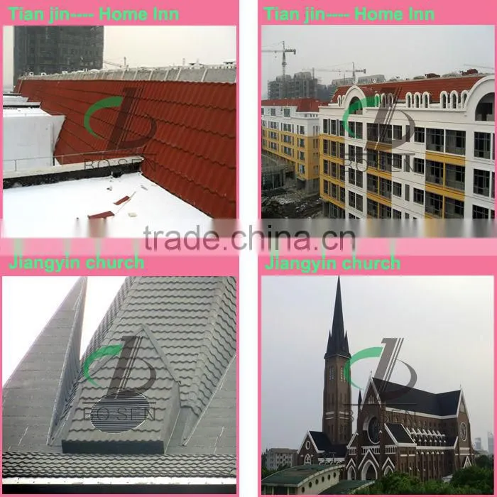 Antique chinese magnesium oxide stone-coated metal roof tile