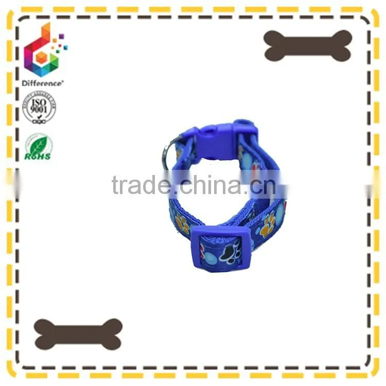 Foot pattern printing adjustable leather pet dog collar