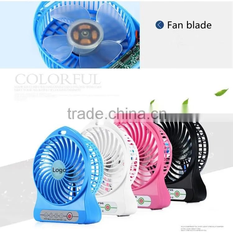 Portable mini electric fan rechargeable fan with USB power bank strong wind mini fan
