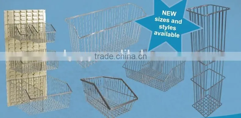 Small Metal Baskets for hospital/Chrome Wire Baskets/Wall Pannel Baskets