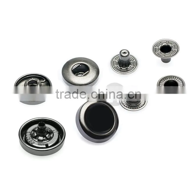 Newest Fashion Black Sleek Spring Snap Button