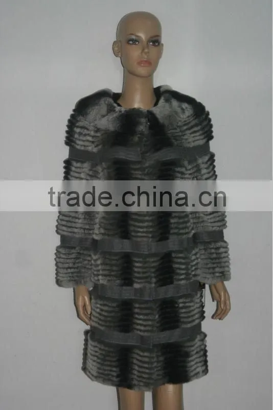 hot design rex rabbit fur coat without collar