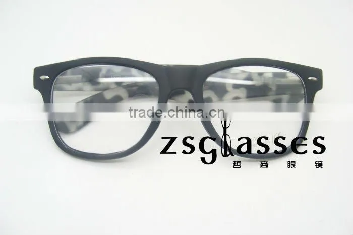 2012Cheap fashion custom made stripe glasses print logo in frame