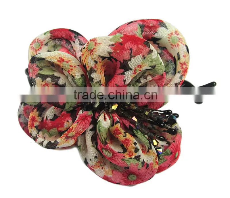 Printing Bowknot U Clip With Acrylic New Fashion Hair Accessories