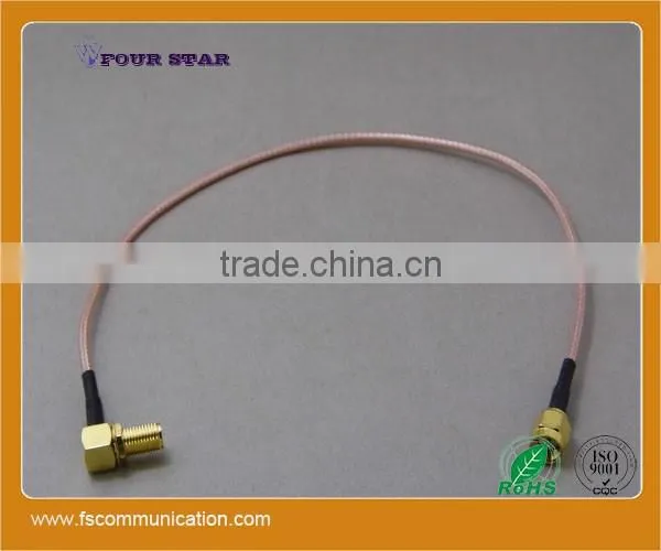 RG316 Cable Assembly With SMA RP-Female Bulkhead Right Angle to SMA RP-Male Connector