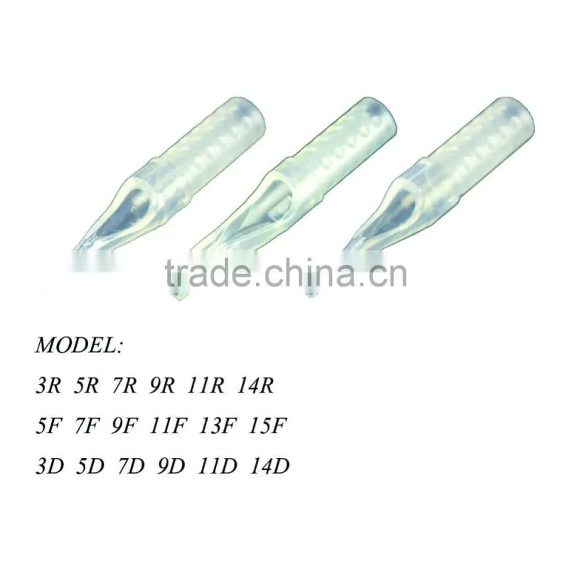 Transparent disposable tattoo tip 7R for tattoo machines & tattoo needles
