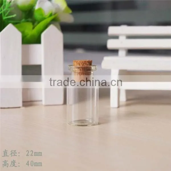 22mm diameter clear glass bottles with cork