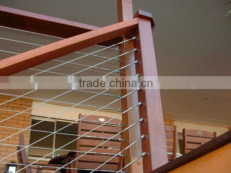 Wrought iron porch railings stainless steel wire tensioner
