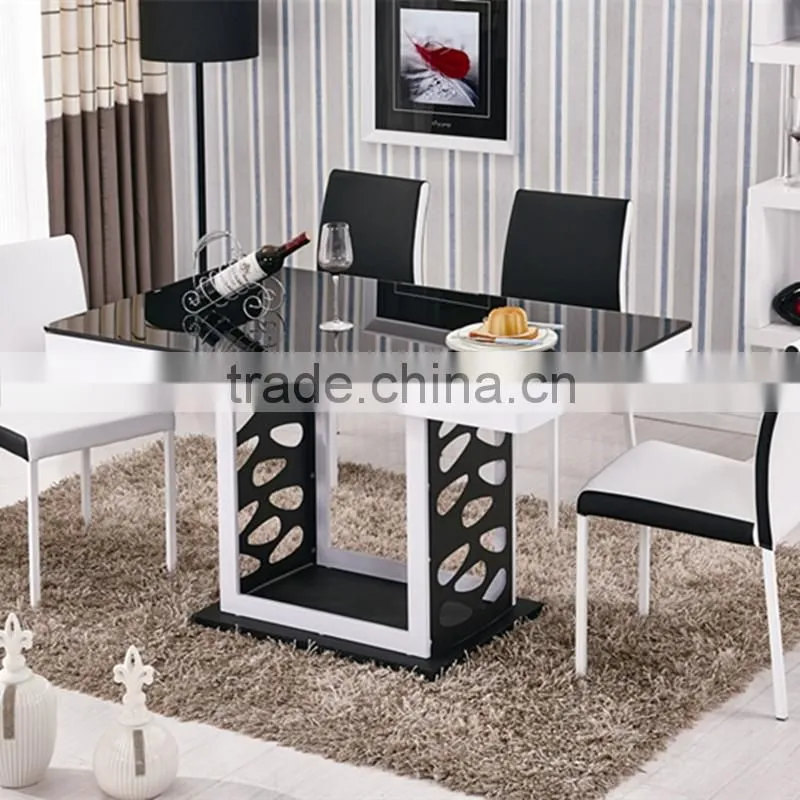 Small apartment minimalist modern tempered glass dining table dinette combination