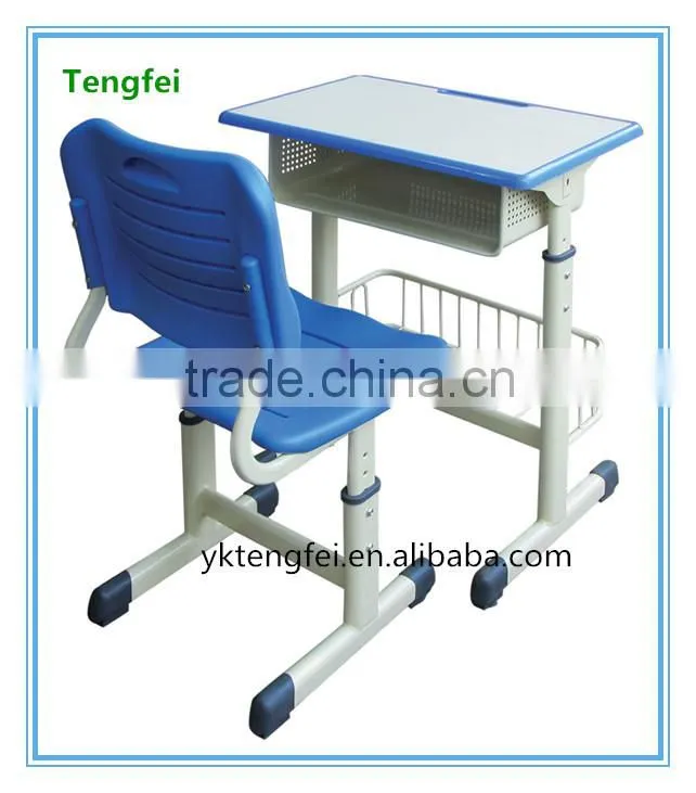 Good design nice price plastic single school desk and chair school furniture