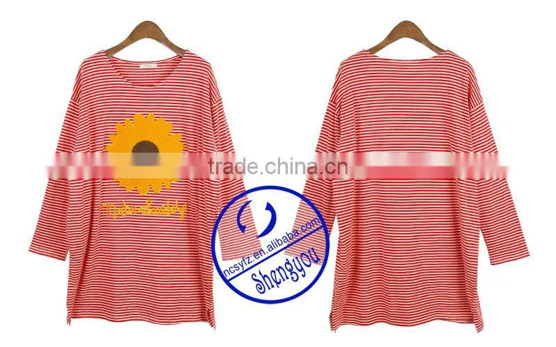 2015 China supplier custom women long line shirt wholesale