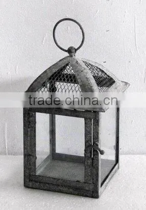 100590F- square metal candle lantern