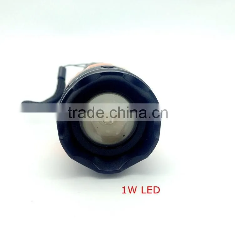 1W powerful led zoom in-out flashlight with