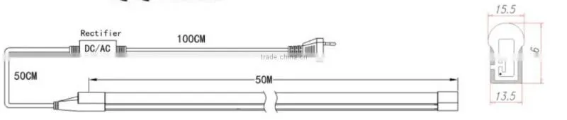 50m/roll 230V flexible 2835LED neon flex/IP65 outdoor decorative neon lamp
