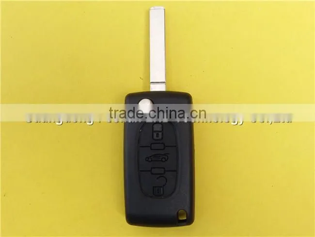 3 buttons remote flip key fob case for Peugeot 307 CE0536