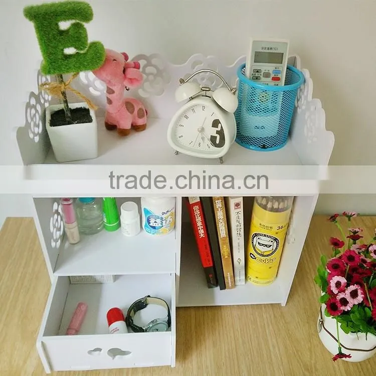 Bedroom regularly plastic book storage box with drawer