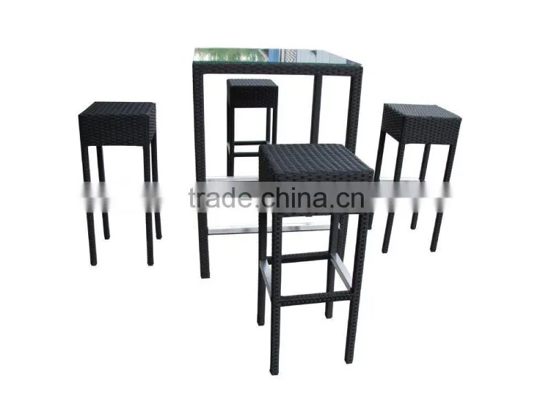 Rattan garden furniture outdoor bar table and chair