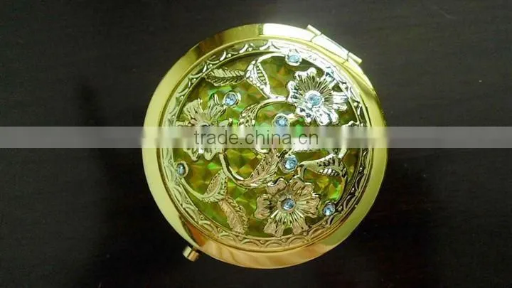 hot selling new Fancy flower light cosmetic pocket makeup mirror for lady's make up