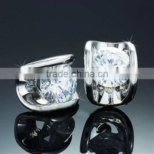 zircon gold stud cz earrings