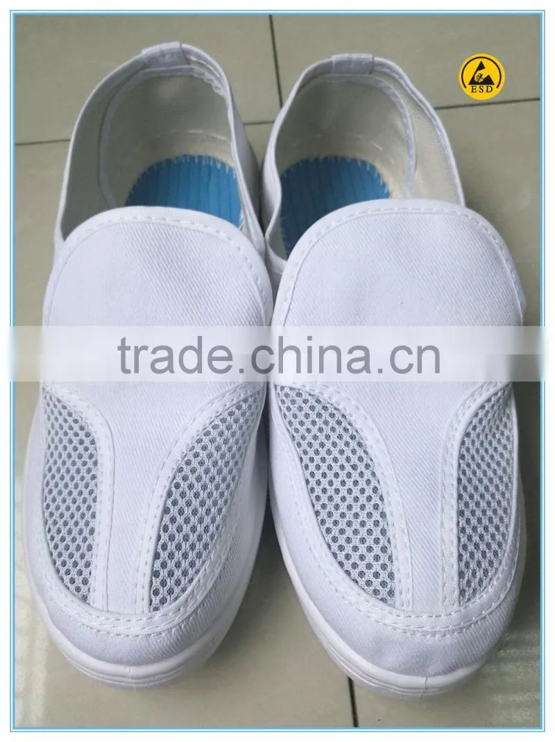 Good quality white color canvas upper PVC outsole pvc esd shoes