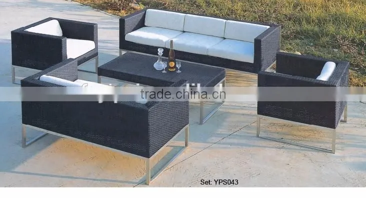 00 Outdoor coffee shop modern design elegant rattan sofa Garden dining set YPS050