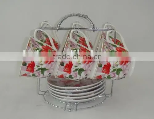 Factory directly sale modern tea cup and saucer flower color