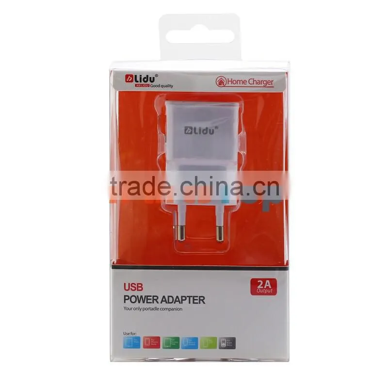 LIDU 2A USB Power Adapter European Standard ,With 2 USB Port ,With Retail Box
