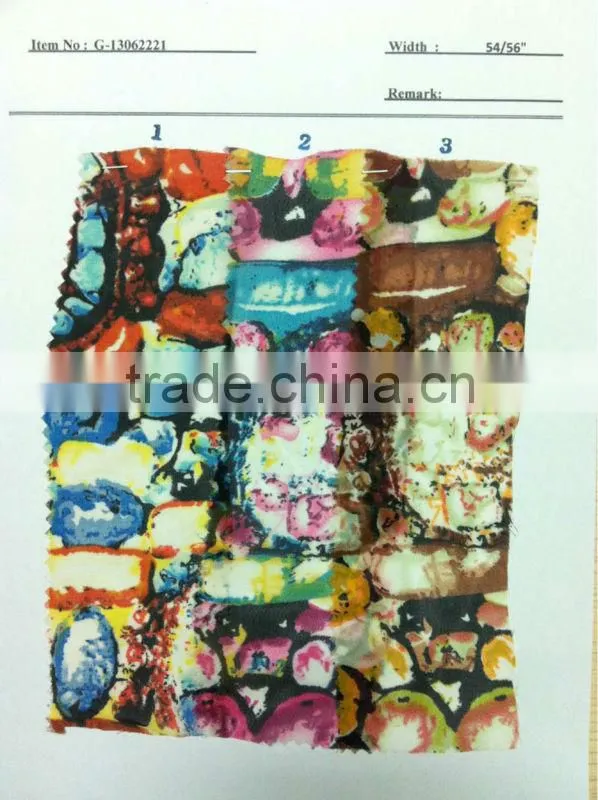 US$ 1/M up Chiffon Print Fabric Textile Stock Stocklot:G-13062221
