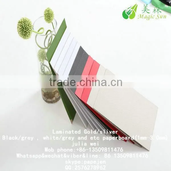Black paper with grey back Laminated Board black paper cardboard/core board paper/core black cardboard paper