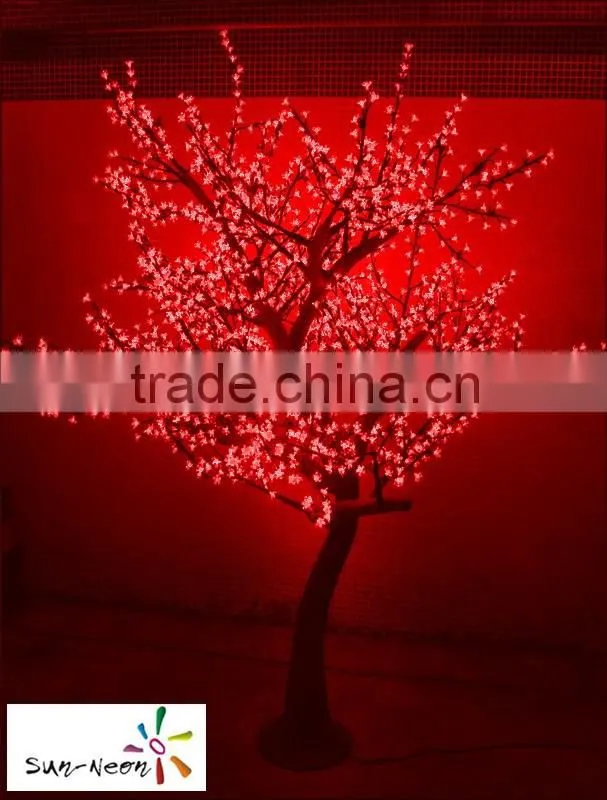 Colorful nice design plastic cherry blossom tree led artificial outdoor decoration cherry blossom tree with high quality